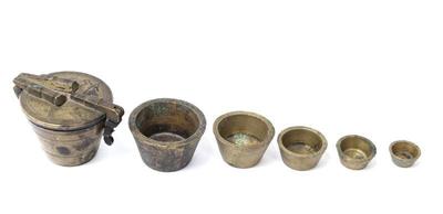 Lot 205 apothecary weight set of bronze measures 18th c.