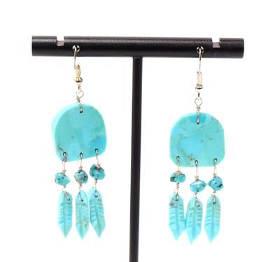 Lot 183 lovely dreamcatcher turquoise earrings