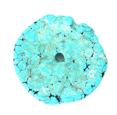 Lot 159 gorgeous natural raw turquoise disc pendant 31 grams