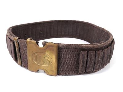 Lot 128 1881 us 4570 blue cartridge web belt buckle