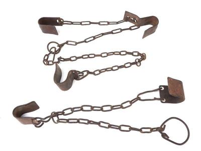 Lot 202 antique iron shackles