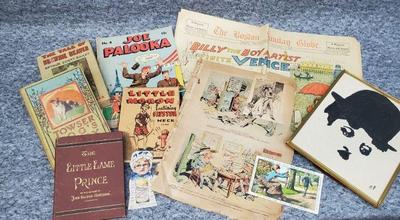 Vintage comics parody, books, humor, ephemera