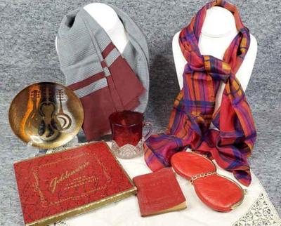 Antique mini book handkerchief, scarves, coin purse, art dish