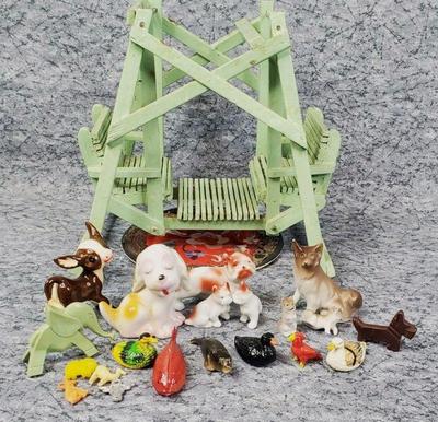 Doll sized glider miniature vintage animals
