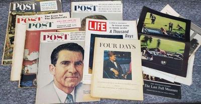 1950 1960s life, saturday evening post, ephemera jfk
