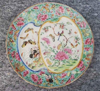 Antique chinese hand painted porcelain plate