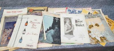 Antique sheet music song books