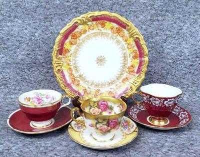 China teaware golden burgundy