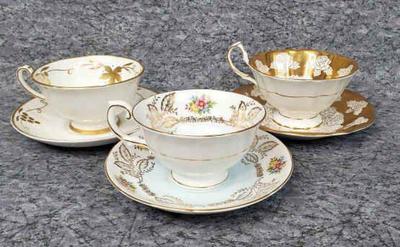 Gilded china teaware royal grafton queen anne