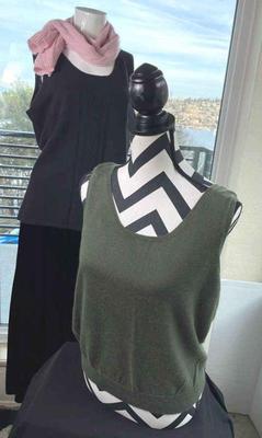 Tesari * Neiman Marcus Cashmere Shell Sweaters * XL * Charter Club Cashmere Scarf
