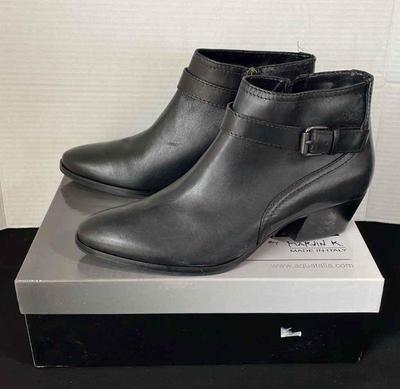 Aquatalia by Marvin K Weatherproof Black Leather Ladies Ankle Boots * 10M
