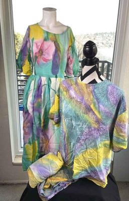 Blackfish Studios Langley, WA Hand Painted Silk Dress * Separates
