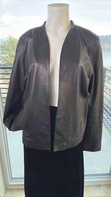 Halogen Open Black Leather Jacket * XL
