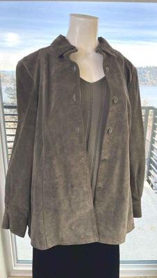 Alfani Woman Olive Suede Jacket * Caslon Sweater * Both 1X
