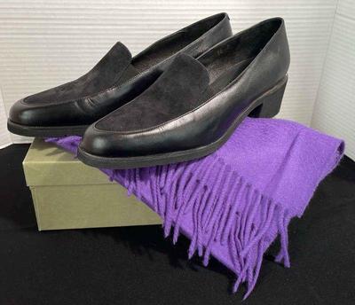 New Amalfi Ladies Leather/Suede Dress Shoes * 10B * Nordstrom Cashmere Scarf
