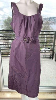 Glint Dusty Purple Cotton/Silk Blend Sleeveless Lined Dress * 16
