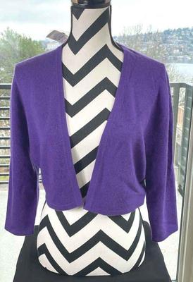 New with tags Neiman Marcus Purple Cashmere Shrug * XL
