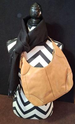 Authentic Coach Leather Purse Handbag * Amicale Cashmere Scarf
