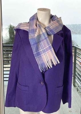 Purple Wool Pendleton Blazer * Pendleton Wool Scarf * Size 18
