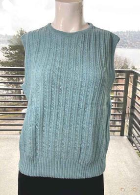 Pendleton Virgin Wool Dusty Turquoise Sleeveless Sweater * Size L
