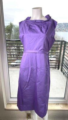 Elie Tahari Lined Purple Sleeveless Dress * UK 20
