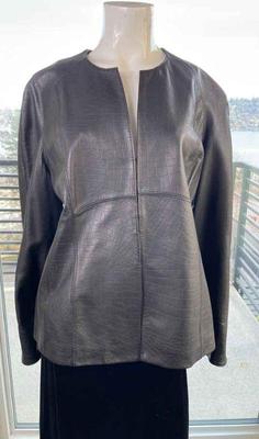 Anne Klein Black Leather Short Jacket * 1X
