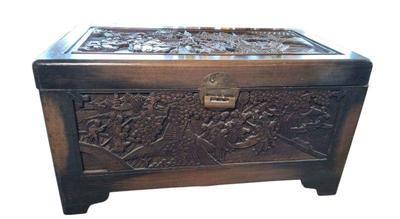Antique Chest * Beautiful Woodgrain Inside Chest, Could Be Cedar *

