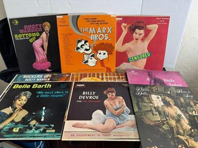 9 Vintage Record Albums * Adult Entertainment * Belle Barth * Phyllis Diller * Billy Devroe *•
