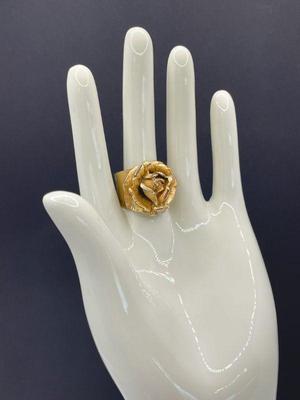 Napier Gold Plated Sterling Silver Adjustable Flower Ring * Size 9
