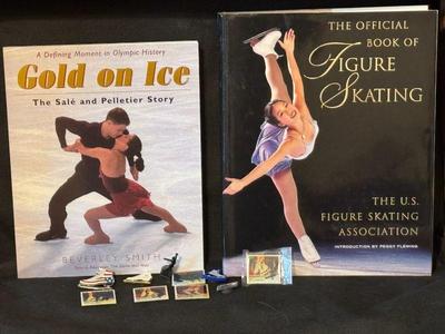 Figure Skating Lot * 9 Magnets * Championship Pin * ‘Gold On Ice’ Book 2002 *
