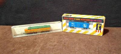 Vintage * N Scale Microtrains * Loco Alco Locomotive * Revell Boxcar * Both Great Northern *
