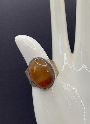 Sterling Silver Agate Ring * Size 9
