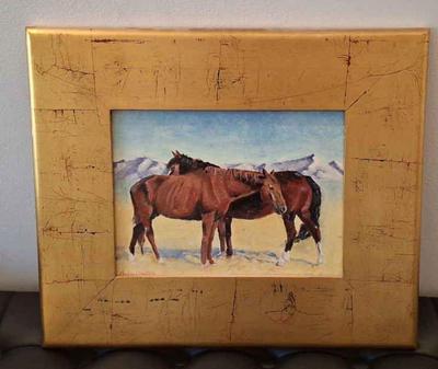 Signed Original Charley J Van Troba Oil Painting * "Red & Jake" Oct 2001 *
