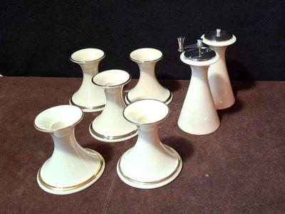 Lenox Assorted * Candle Holders * Mansfield Salt Shaker * Pepper Grinder *
