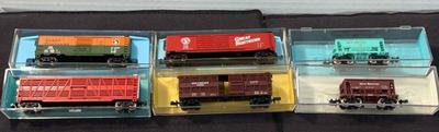 6 Scale N Atlas Mini Train Cars * 2 Ore, 1 Stock, 3 Boxcars * Great Northern & Southern Railroads
