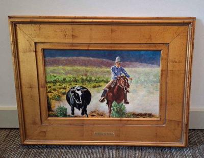 Signed Original Charley J Van Troba Oil Painting * "Gathering The Mothers" 1999 *

