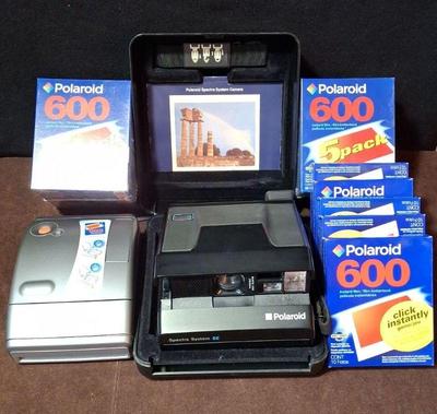 Vintage Polaroid Spectra System SE Camera * Polaroid One Vintage Camera * 15 Packs Of 600 Film
