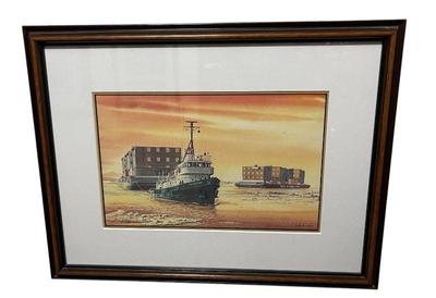 Watercolor Print by Steve Mayo * Nautical Boat * Arthur Foss Tugboat
