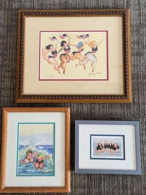 Sale Photo Thumbnail #83: 3 Prints * 2 Jill Haney-Neil Signed Prints * Dixie Rogerson ‘Ladies Of The Downtown Pool’ *
