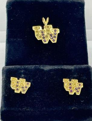 UW 14K Yellow Gold Pendant * Pierced Earrings
