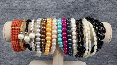 Beaded bracelets sterling 14k end caps