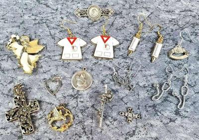 Religious medical professional earrings