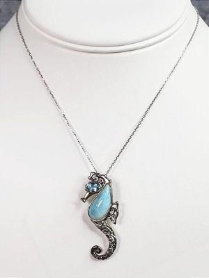 Sterling seahorse necklace