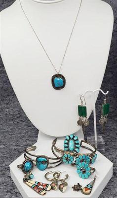 Turquoise sterling, mexican silver