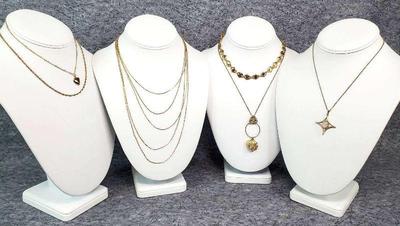 Gold tone chains pendants