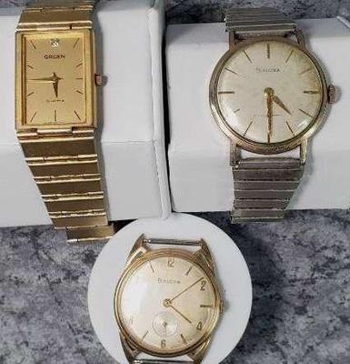 Vintage bulova and gruen watches