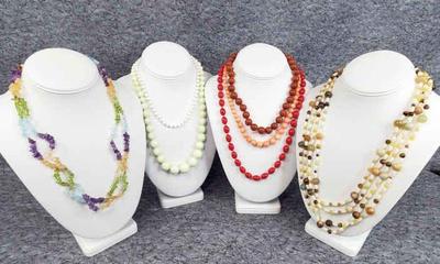 Beaded necklaces 3 with sterling clasps