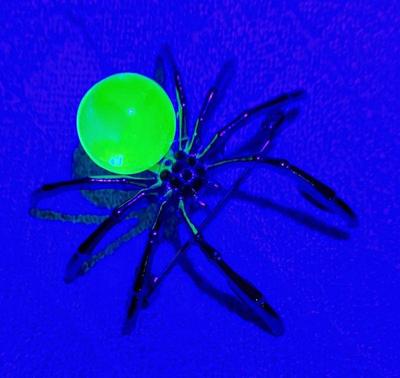 Uranium marble spider brooch
