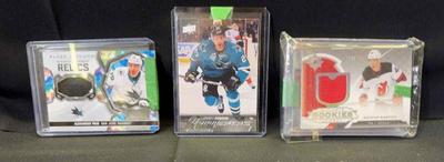 2 NHL Upper Deck Hockey Jersey Cards * Nathan Bastian & Alexander True * 1 other card
