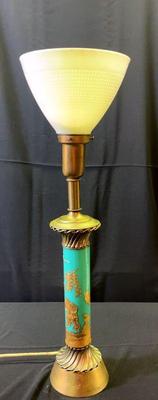 Mid Century 1960’s Chinoserie Lamp with White Shade
